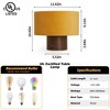 10.6" Retro Walnut Wooden Touch Table Lamp with Corduroy Velvet Shade, Vintage Style for Bedroom, Living Room, Reading Nook, or Hotel - 4 of 4