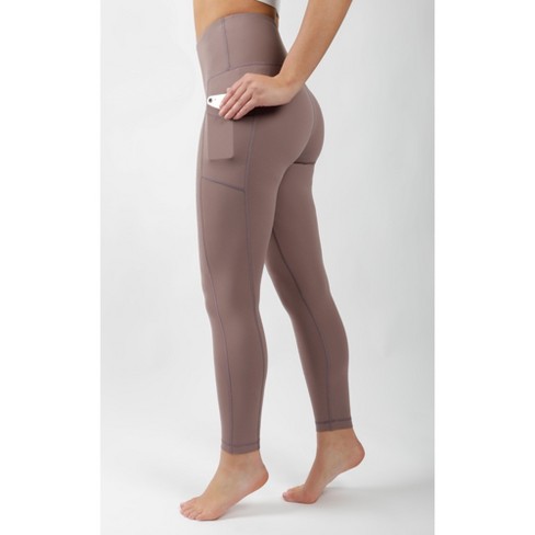 Yogalicious Nude Tech High Waist Side Pocket 7/8 Ankle Legging - Mocha -  Large : Target