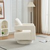 Ridstar Beige Square Swivel Accent Chair with Open Back,360 Degree Rotation, Lounge Club Chair with Removable Back Cushion - 2 of 4