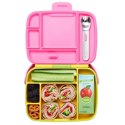 Multicolor Stainless Steel Bento Box with Utensils