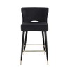 22" Velvet Upholstered Counter Height Stool with Tipped Metal Legs for Kitchen, Bar, or Dining Room - 4 of 4