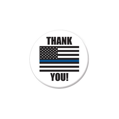 Beistle Thank You! Law Enforcement Button, 2", (6/Pkg) Multicolored