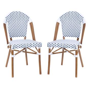 Emma and Oliver Indoor/Outdoor Stacking French Bistro Chairs with Aluminum Frame