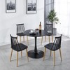 MAYEERTY Coffee Table 31.5 Black Tulip Table Mid century Pedestal Leisure - 4 of 4