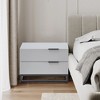 Dexmalle 22" Grey white Nightstand with 2 Drawer - 2 of 4