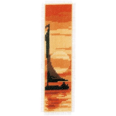 Vervaco Bookmark Counted Cross Stitch Kit 2.4"X8" 2/Pkg-Sailing at Sunset (14 Count)