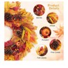 Maple Leaf, Berries, Wheat, Pumpkins & Fall Orange Wreath - 24" Artificial Wreath for Front Door Wall Window & Thanksgiving Decor Rattan Gift Ornamen - 2 of 4