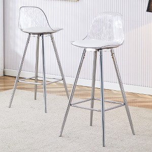 VYNXARIA Modern comfortable upholstered bar chairs,stylish design bar chairs for dining room, kitchen, terrace ,living room ,Sliver - 1 of 4
