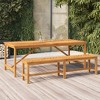 vidaXL Garden Dining Table Wood Brown Solid Acacia Wood 35.4x35.4 in - 2 of 4