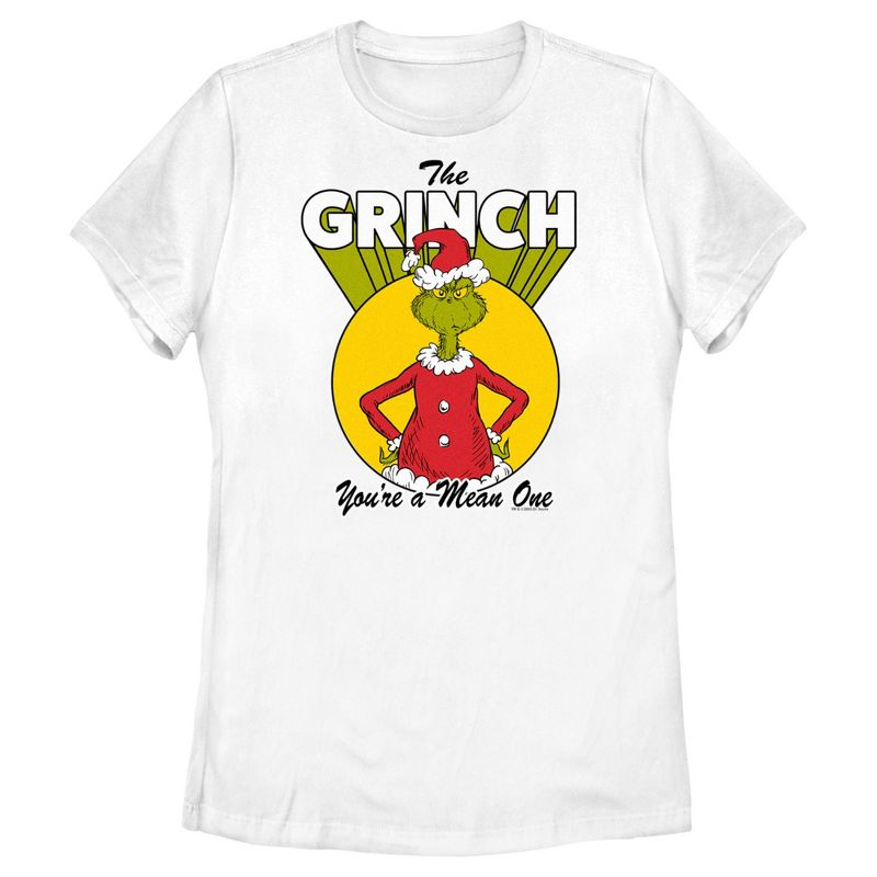 Women's Dr. Seuss Christmas The Grinch You're a Mean One T-Shirt, 1 of 5