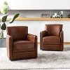 Gabino 29'' Wide Genuine Leather Swivel Chair,Set of 2 | ARTFUL LIVING DESIGN - 2 of 4