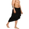 LA LEELA Men's Casual Vacation Pareo Sarong Wrap One Size Black - 3 of 4