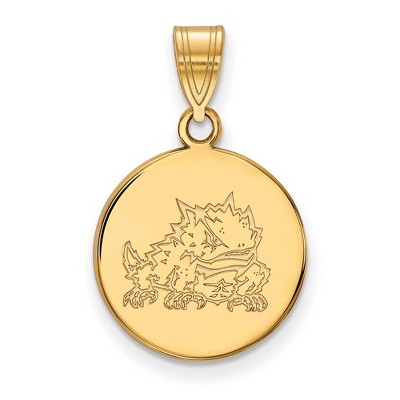 Black Bow Jewelry 14k Yellow Gold Texas Christian Horned Frogs NCAA Medium Pendant