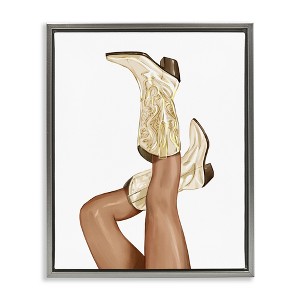 Stupell Industries Country Cowgirl Boots Fashion Floating Frame Canvas Art - 1 of 4