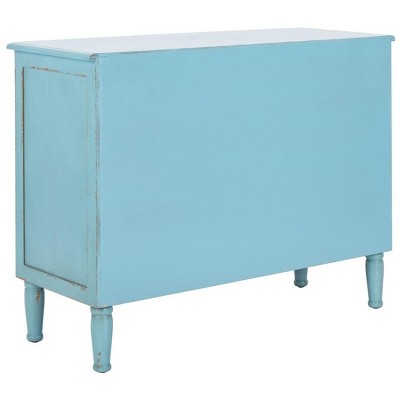 Talbet Distressed Blue 3-Drawer Bohemian Storage Chest