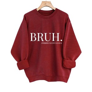 Coolmee Crewneck Sweatshirt for Women Casual Oversized Pullover Hoodies Long Sleeve Letter Tops - 1 of 4