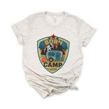 Simply Sage Market Women's Born To Camp Badge Short Sleeve Graphic Tee