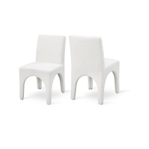 Meridian Furniture,Gramercy Linen Textured Fabric Dining Chair, Set of 2 - 1 of 4