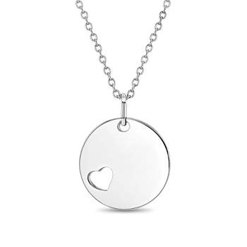 Girls' Heart Cutout Medal Sterling Silver Necklace - In Season Jewelry