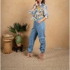 Women's Voile Mix Print Button Front Shirt - PAPARAZZI M - 2 of 4