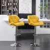 Velvet Diamond Tufted Swivel Adjustable Barstools, Set of 2 with Mid-Back and Footrest - 3 of 4