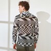 Campus Sutra Men Men's Taupe Brown & Cream White Chevron-Knit Shirt - 4 of 4