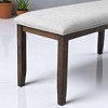38" Upholstered Dining Bench with Solid Wood Legs, Entryway Bench, Dining Room or Hallway Seating, Linen Padded Indoor Bench for Kitchen - 4 of 4
