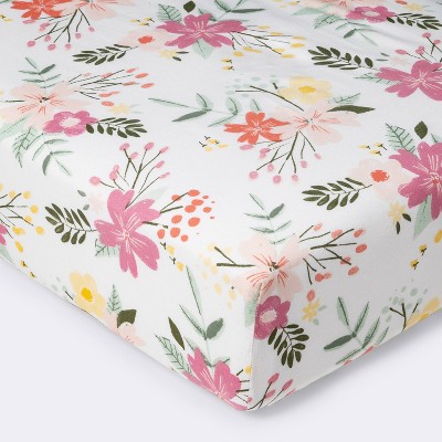 Fitted Crib Sheet Meadow - Cloud Island™ Green/Yellow/Pink
