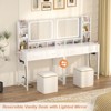 Aheaplus Makeup Vanity Desk with LED Light Mirror, Dressing Table with Charging Station and Drawers - 3 of 4