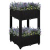 vidaXL Raised Bed Black Polypropylene 15.7 x 15.7 x 28.0 in Durable - 2 of 4
