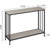 Console Table - Glass Shelf, Metal Frame, 33.5” Behind Couch Table Industrial Hallway Table for Living Room, Foyer, Bedroom - 3 of 4