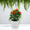 Unique Bargains Artificial Plants Leaf with Curled Rose Plastic 4.72"x4.72"x6.30" 1 Pcs - 2 of 4
