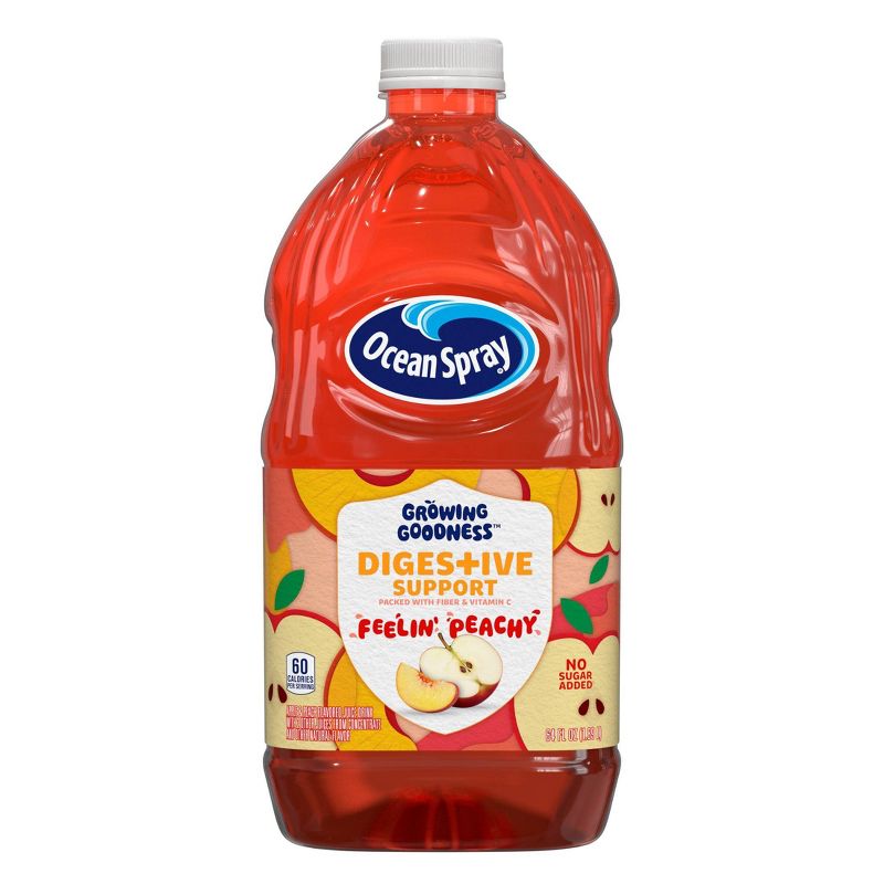 Ocean Spray Growing Goodness Cran Apple Peach Juice Drink - 64 fl oz Bottle, 1 of 7
