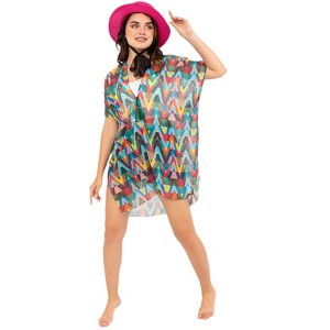 Wear Sierra Beach Cover Up Dress, Zig Zag, for Women's, for Pool & Cruise, Polyester, Pack of 1