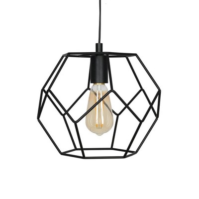 9.75" Metal Swag Pendant Ceiling Light Black - Cresswell Lighting