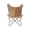 Rustic Cowhide Leather Butterfly Chair Brown - Olivia & May - image 2 of 4