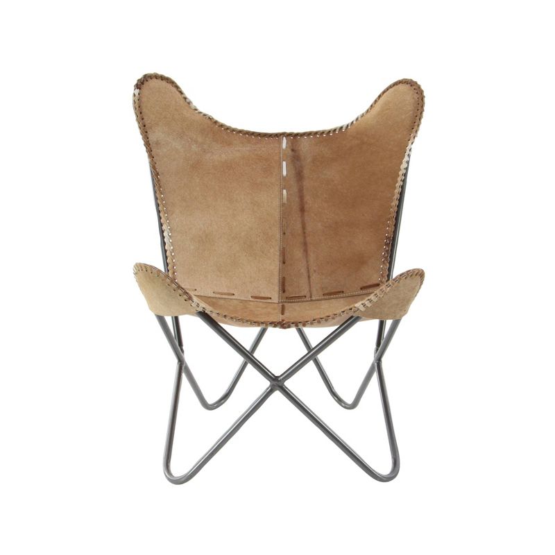 Rustic Cowhide Leather Butterfly Chair Brown - Olivia &#38; May, 3 of 18