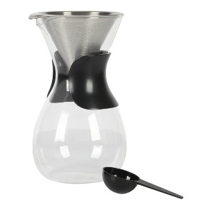 Mr. Coffee Verduzco 3-Piece 34oz Borosilicate Glass Pour Over w/ Hand Guard - 1 of 4