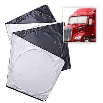 Zone Tech Semi-Truck Sunshade for Windshield and Side Window - Protective Reflective Magic Sunshade Maximum Coverage to Block UV Sun Heat Rays