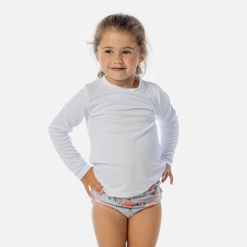 Vapor Apparel Toddler Upf 50+ Uv Sun Protection Solar Long Sleeve Rash  Guard Swim Shirt, White, 4t : Target