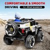 12V 2-Seater Kids Ride On Truck, 4WD Electric Car w/Remote Control, Dual Motors, Music, LED Lights, Spare Tire - 3 of 4