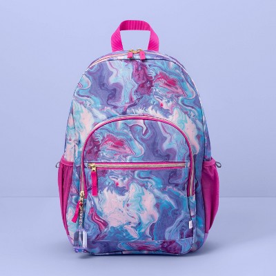 blue and purple backpack