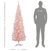 NAYSAYE 6ft Artificial Christmas Tree Pencil Xmas Tree with 390 PVC Branch Tips for Indoor Holiday Home Office, Pink, 21.75"*21.75"*70.75" - 3 of 4