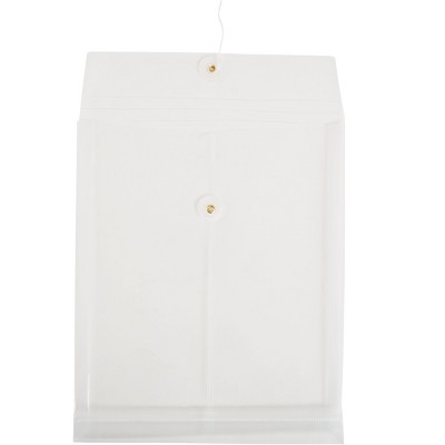 MyOfficeInnovations Button & String Document Envelopes 11" x 8.5" Clear 10/Pack (32431) 486512