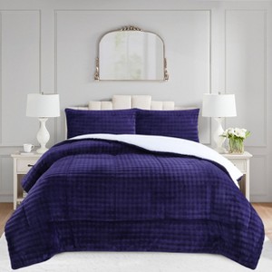 Marcielo 3PCS Soft Plush Flannel Bubble Comforter Set - 1 of 4