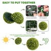 Artificial  Topiary Ball, Decorative Artificial Boxwood Balls with Flowers, Indoor Outdoor Faux Greenery for Fake Plants for Home Decor - 4 of 4