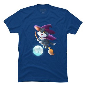 Men's Design By Humans Halloween cat witch By Yelllowlion T-Shirt - 1 of 2