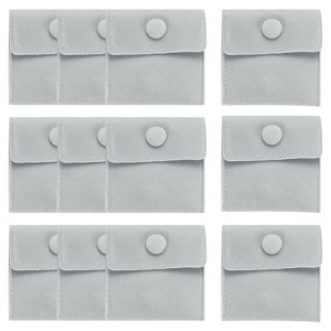 Unique Bargains Velvet Snap Button Gift Storage Jewelry Bags 12 Pcs - 1 of 3