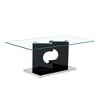 Rectangular Modern Stylish Coffee Table, Glass Table, With Tempered Glass Tabletop And Wooden Mdf Legs - 3 of 4