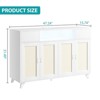 Rattan Sideboard Buffet Cabinet - with 4 Doors and 2 Drawers, Console Table Coffee Bar With Power Outlet, Adjustable Shelves for Kitchen, Dining Room - 2 of 4